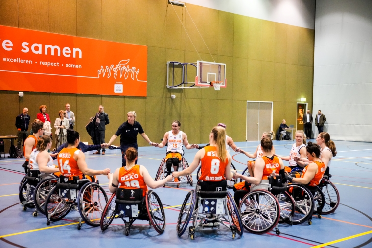 Rolstoelbasketbal Tijdens Bezoek Prinses Margriet