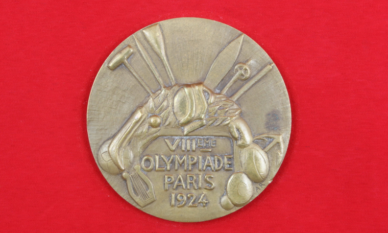 Bronzen Olympische Winnaarsmedaille Derde Plaats OS 1924 Tennis Gemengd Dubbel Kea Bouman